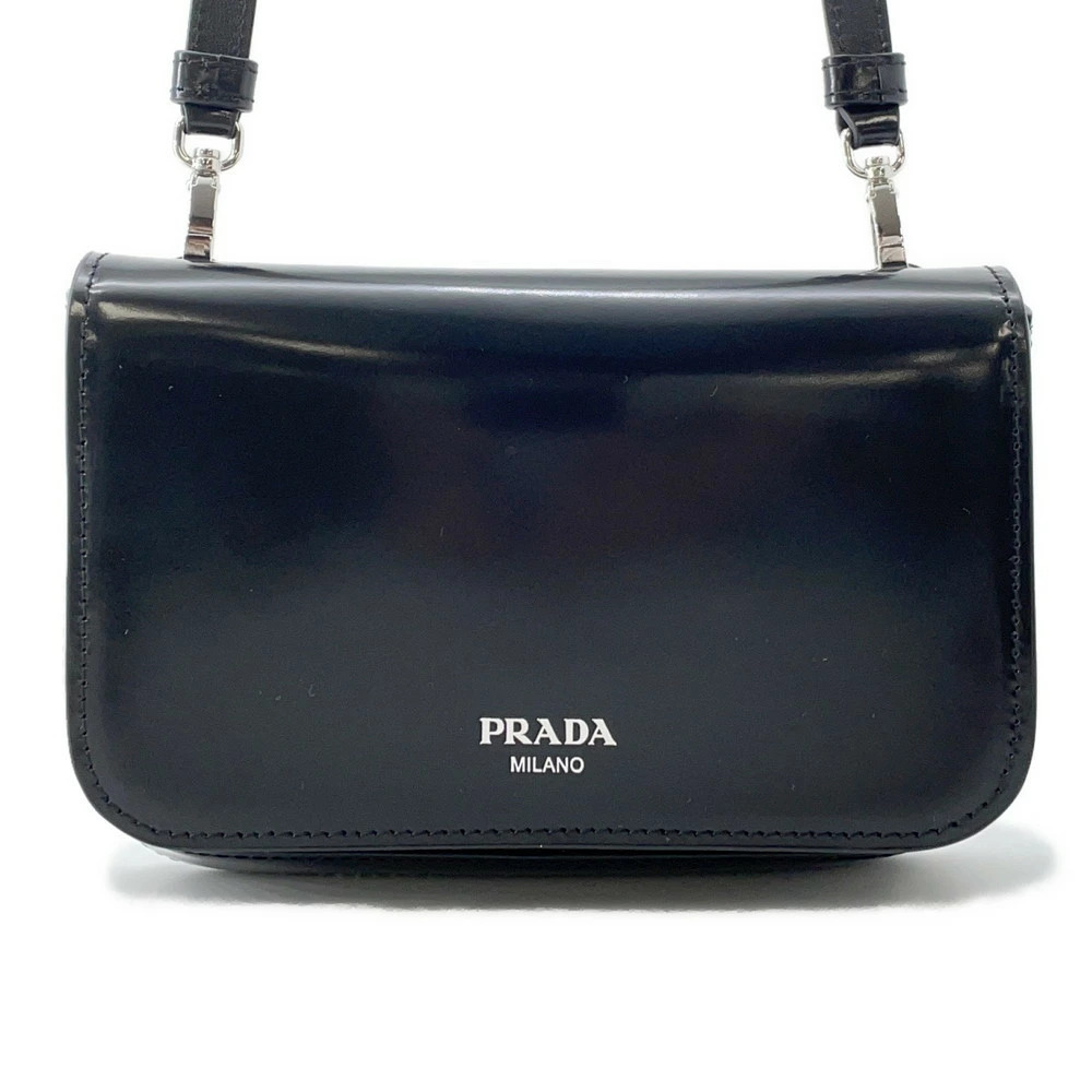 Prada handbag brushed leather black bag
